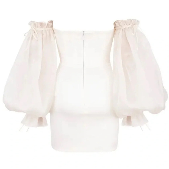 HOUSE OF CB 'Marisa' Ivory Satin Corset Dress mini white - Picture 5 of 7